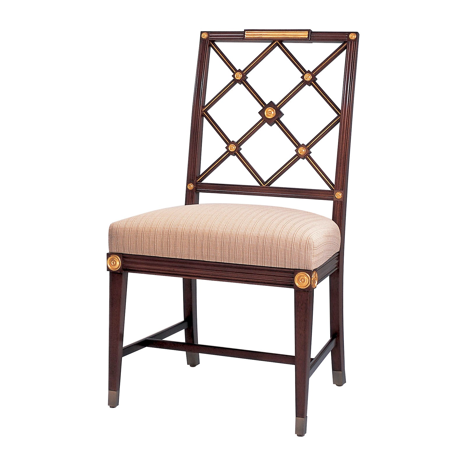 Regency Style Armchair With Gold Leaf Accents