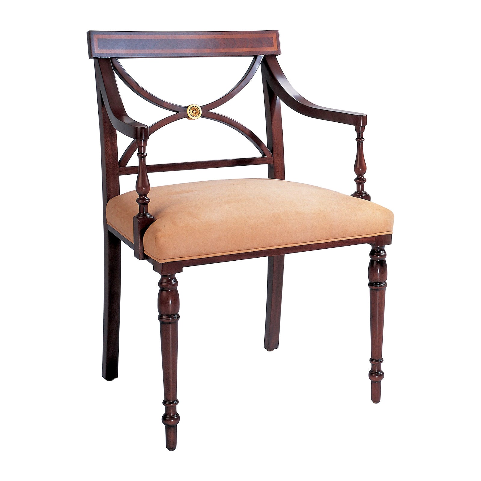 Regency Style Armchair With Gold Leaf Accents