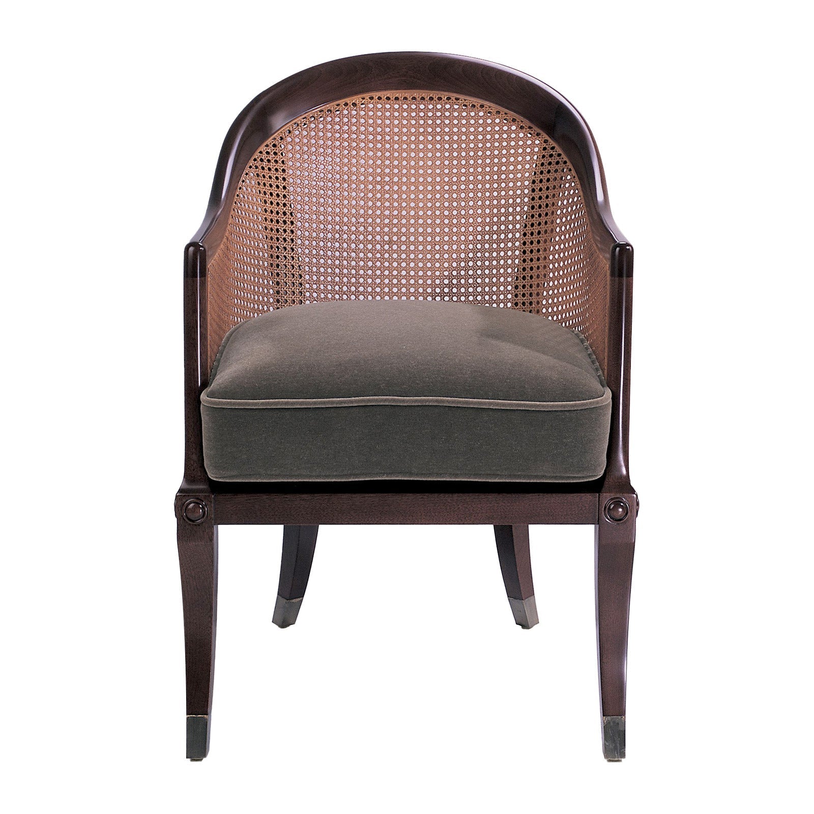 Cane Tube Chair With Satin Brass Caps