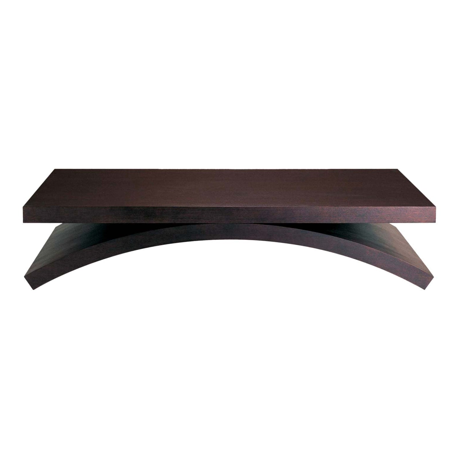Dark wooden coffee table on a white background