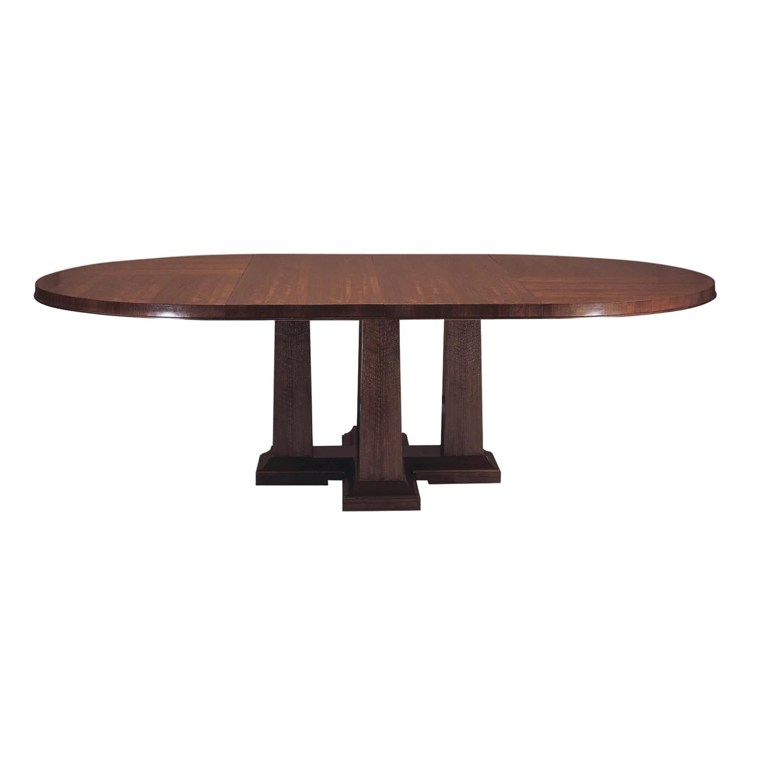 Wooden dining table on a white background