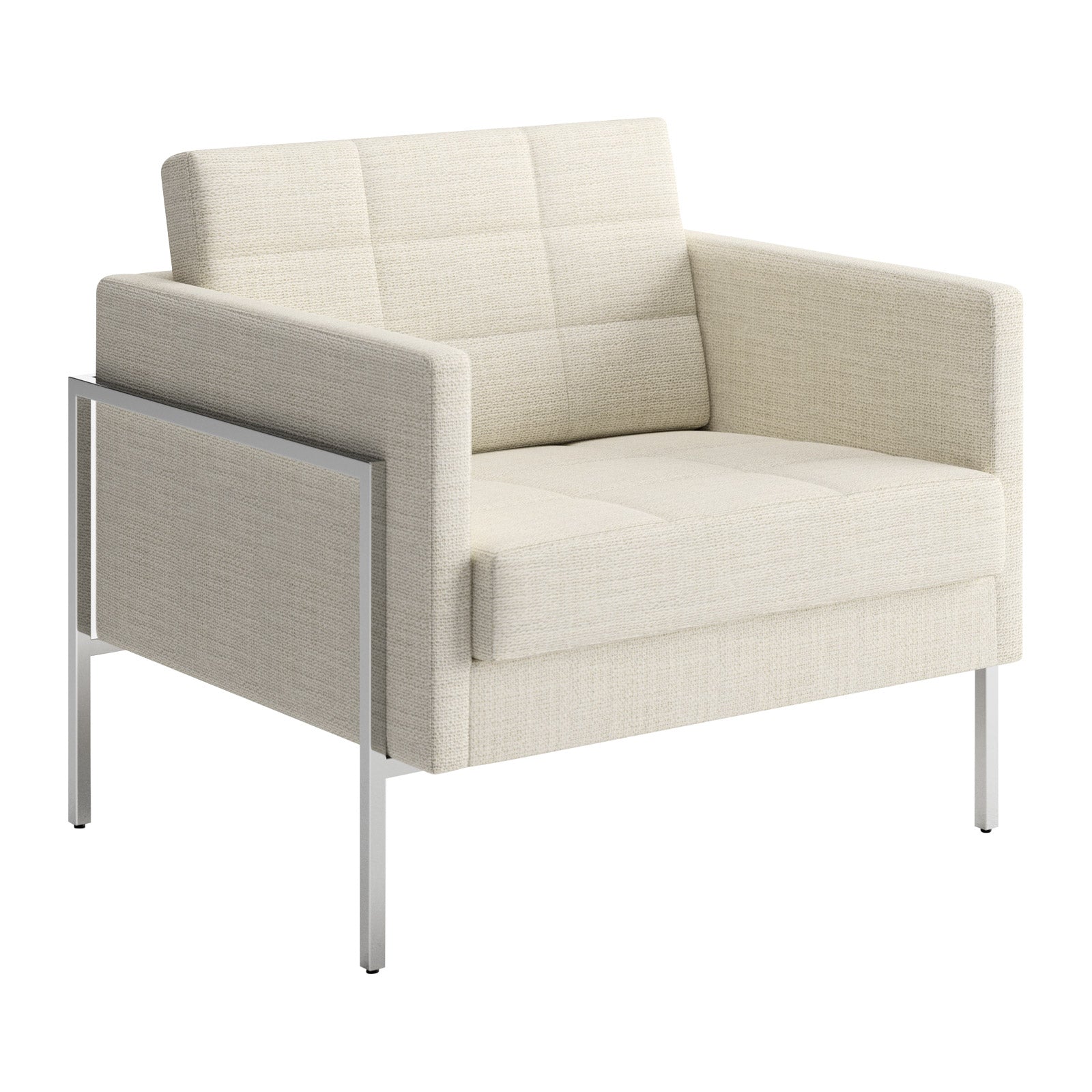 Ethos One Lounge Chair Upholstered Arms and Metal Frame