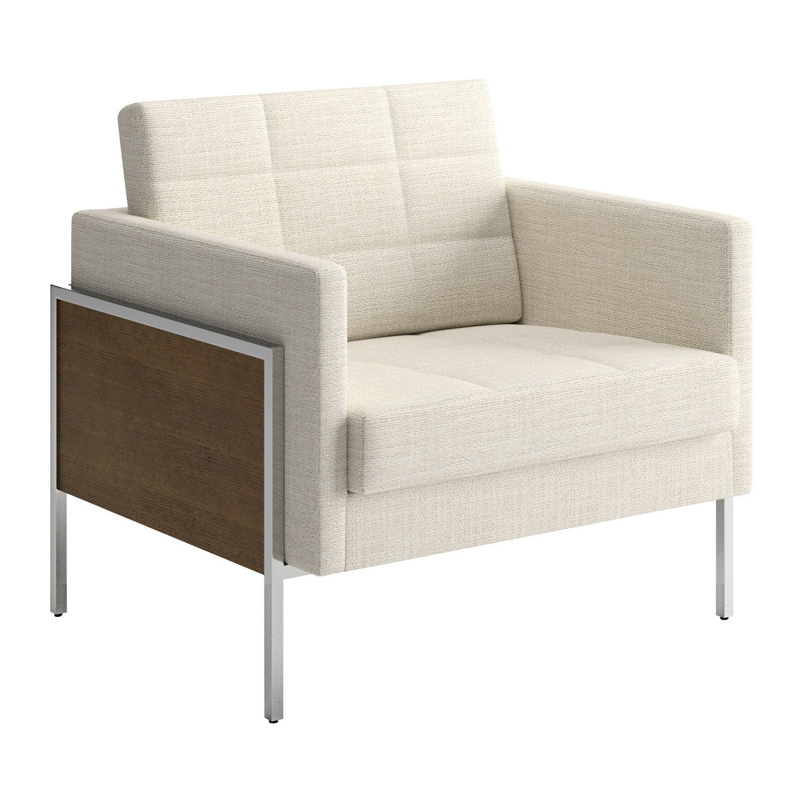 Ethos One Lounge Chair Upholstered Arms and Wood Panel