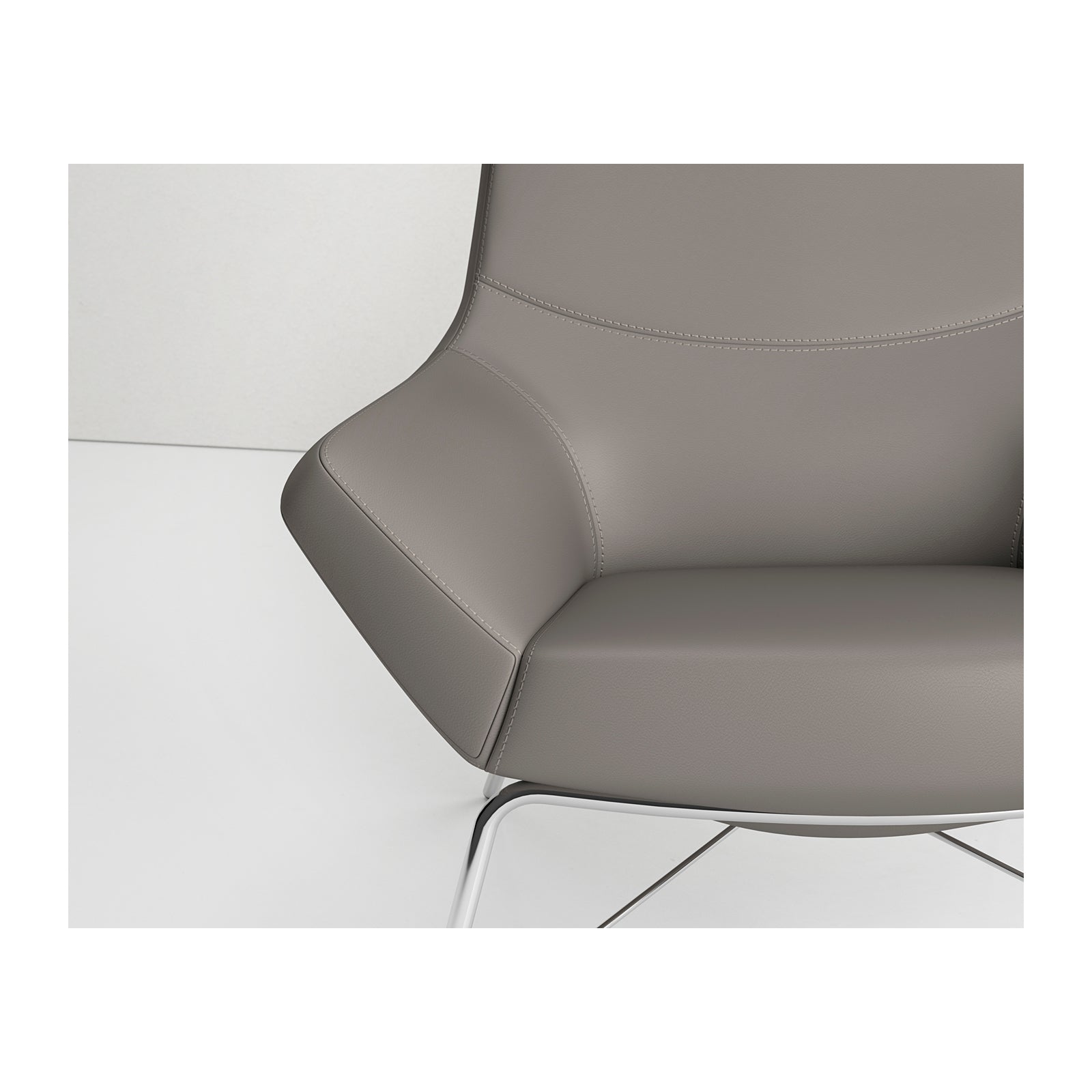 Bing High Back Luxe Lounge Tubular Base