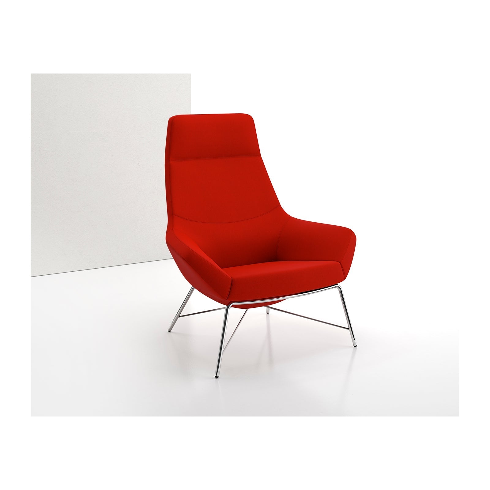 Bing High Back Luxe Lounge Tubular Base