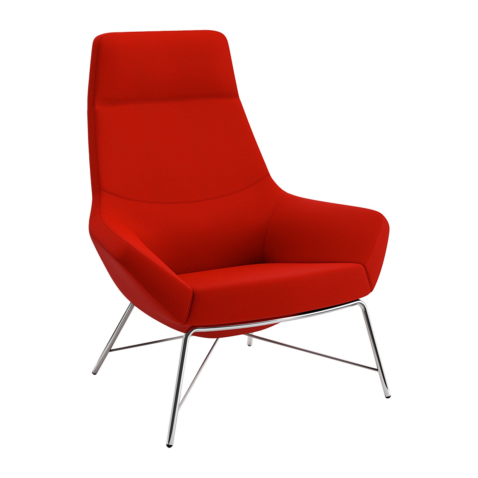 Bing High Back Luxe Lounge Tubular Base