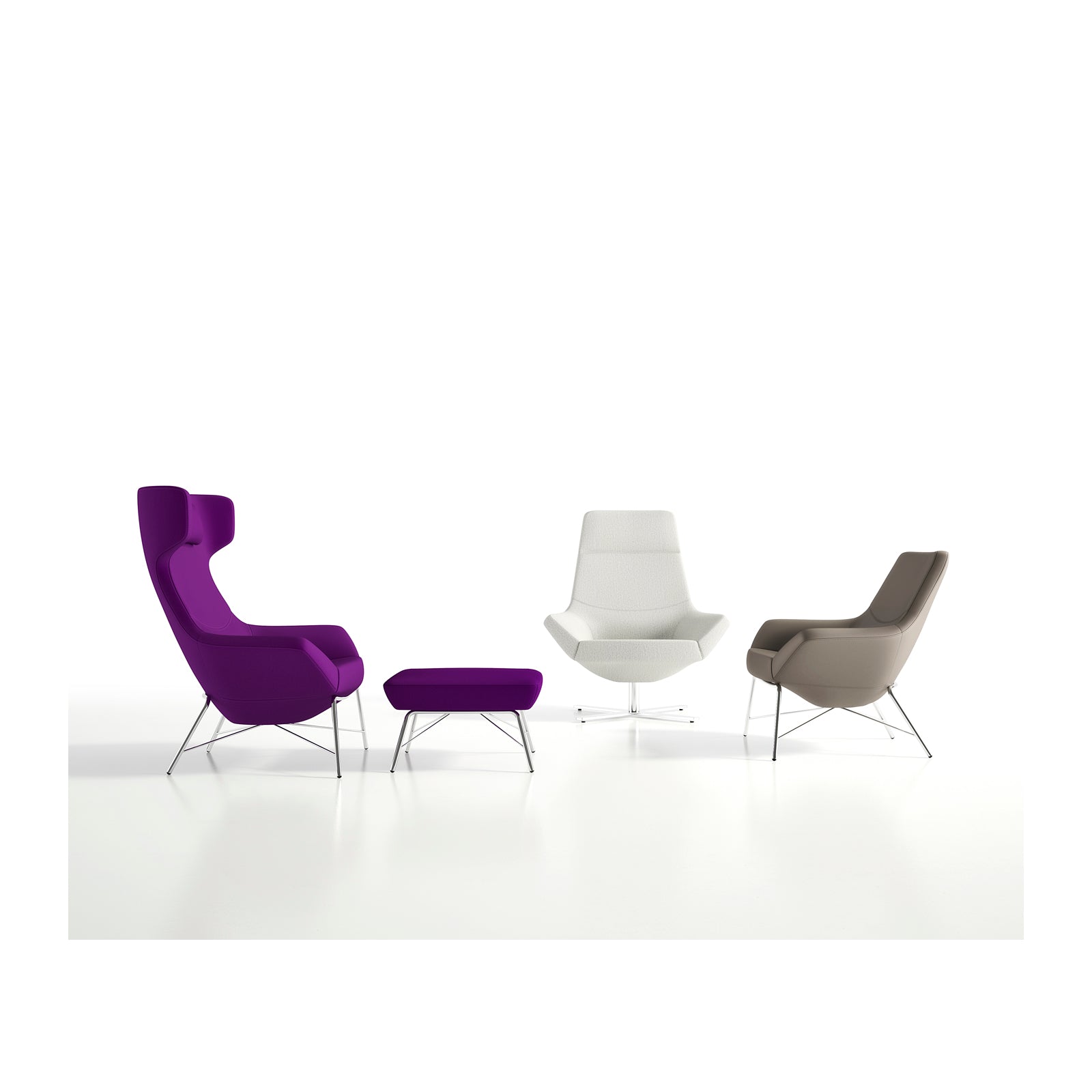 Bing High Back Luxe Lounge Tubular Base