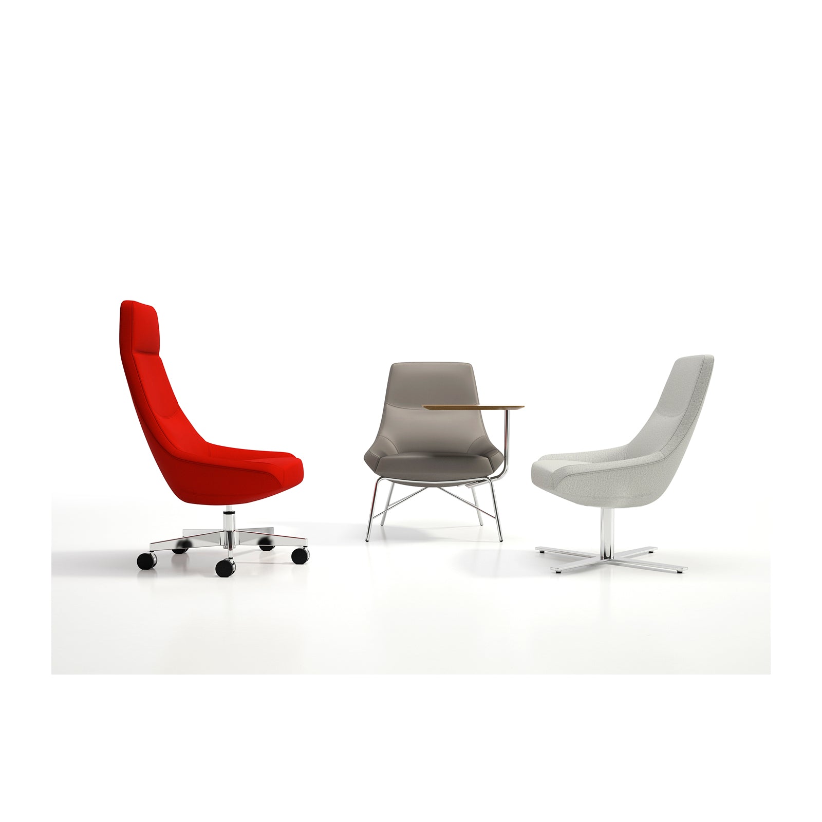 Bing Mid Back Work Lounge Tubular Base + Tablet