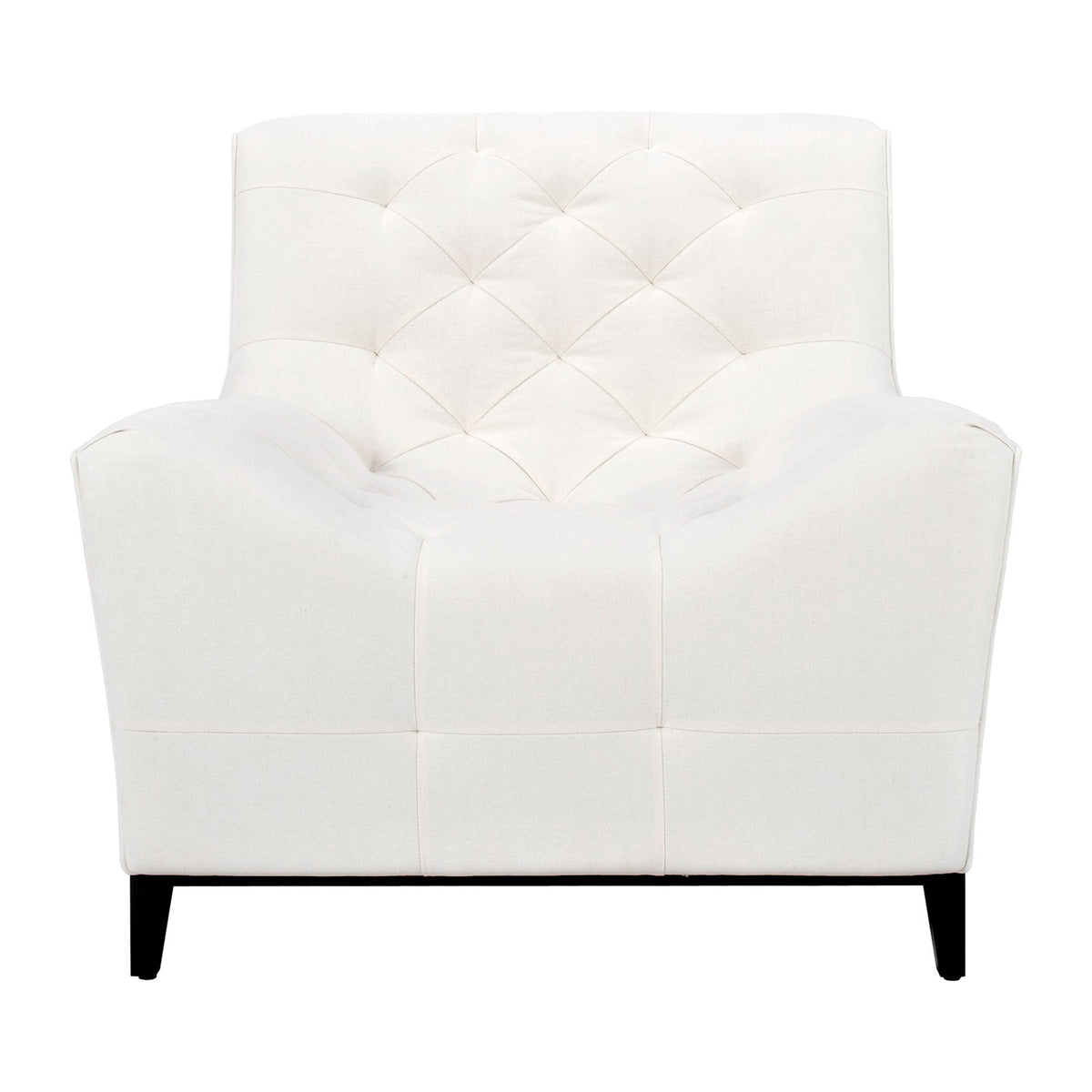 White tufted armchair on a white background