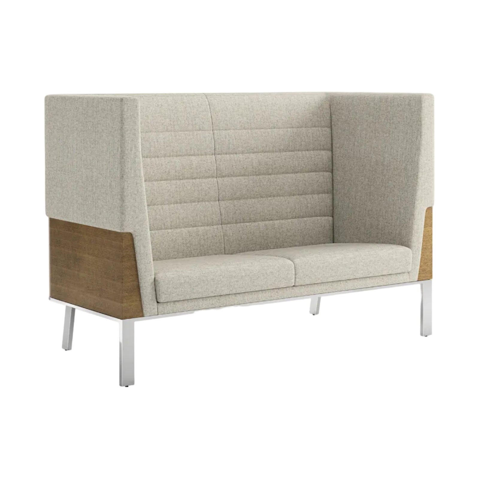 Ava Wood High Back Two Seat Sofa