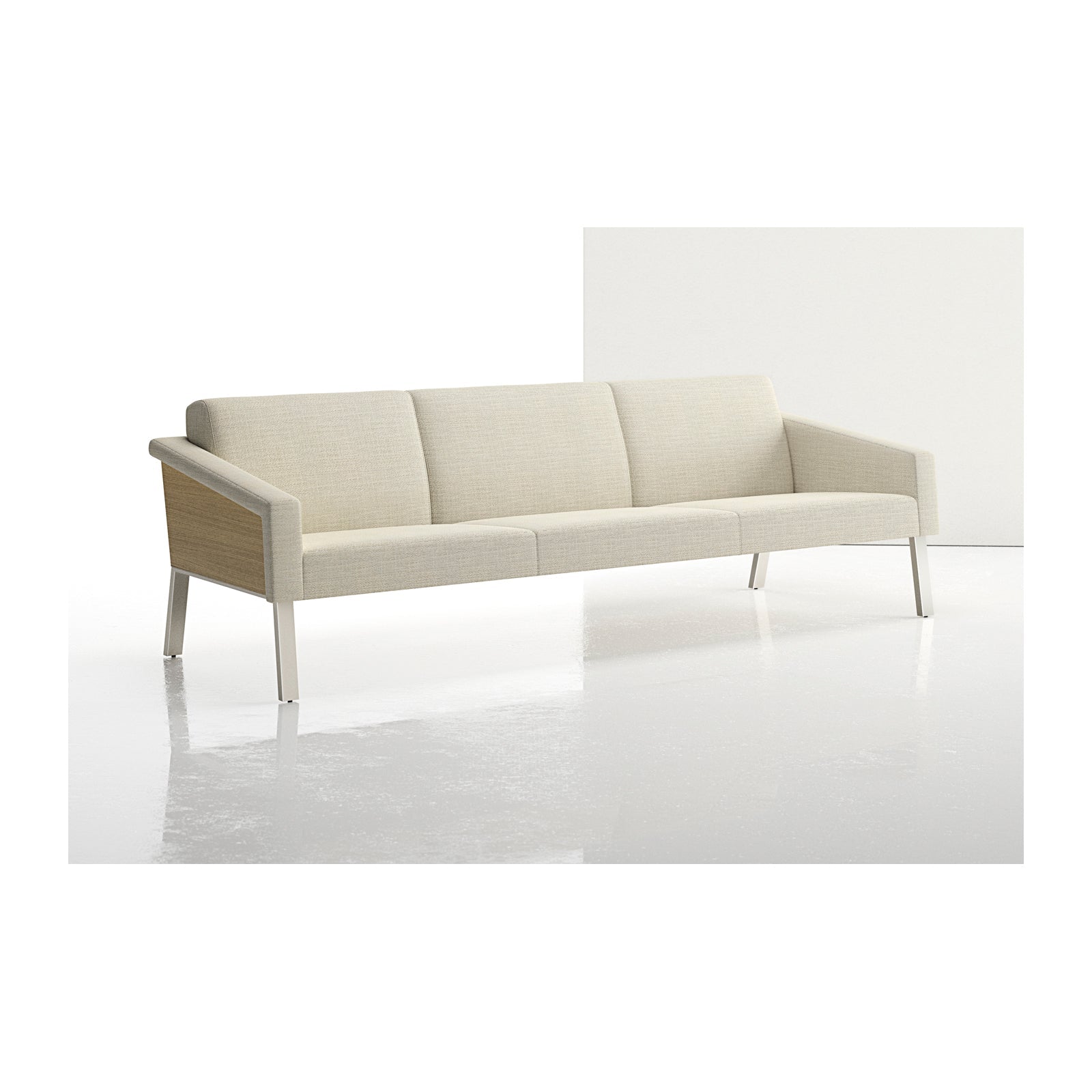 Arno Wood Back Three Seat Sofa