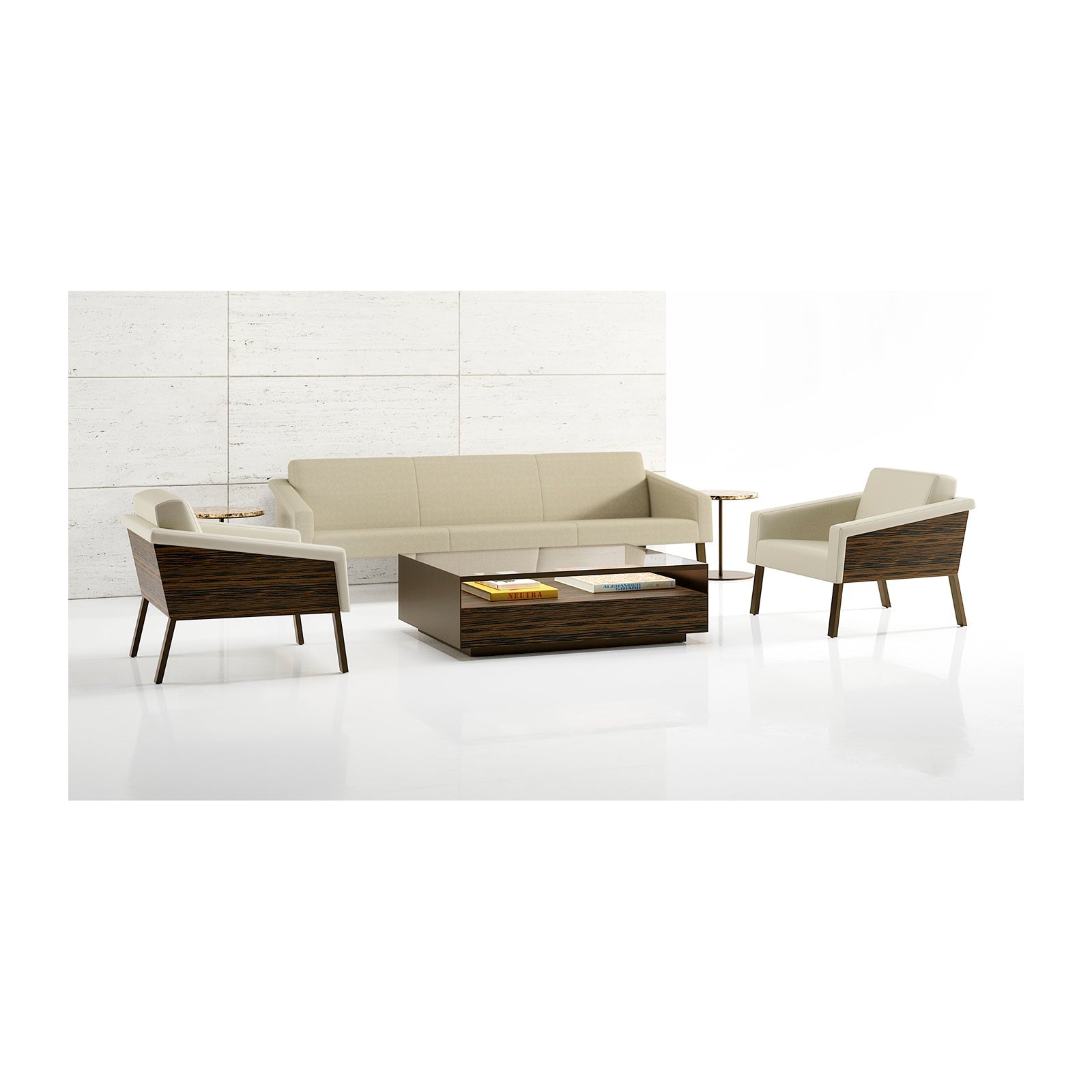 Arno Wood Back Three Seat Sofa