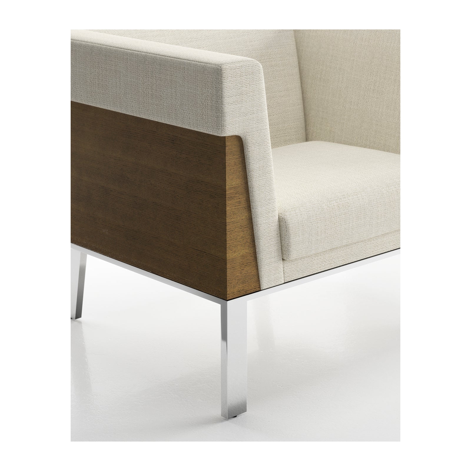 Ava Wood High Back Two Seat Sofa