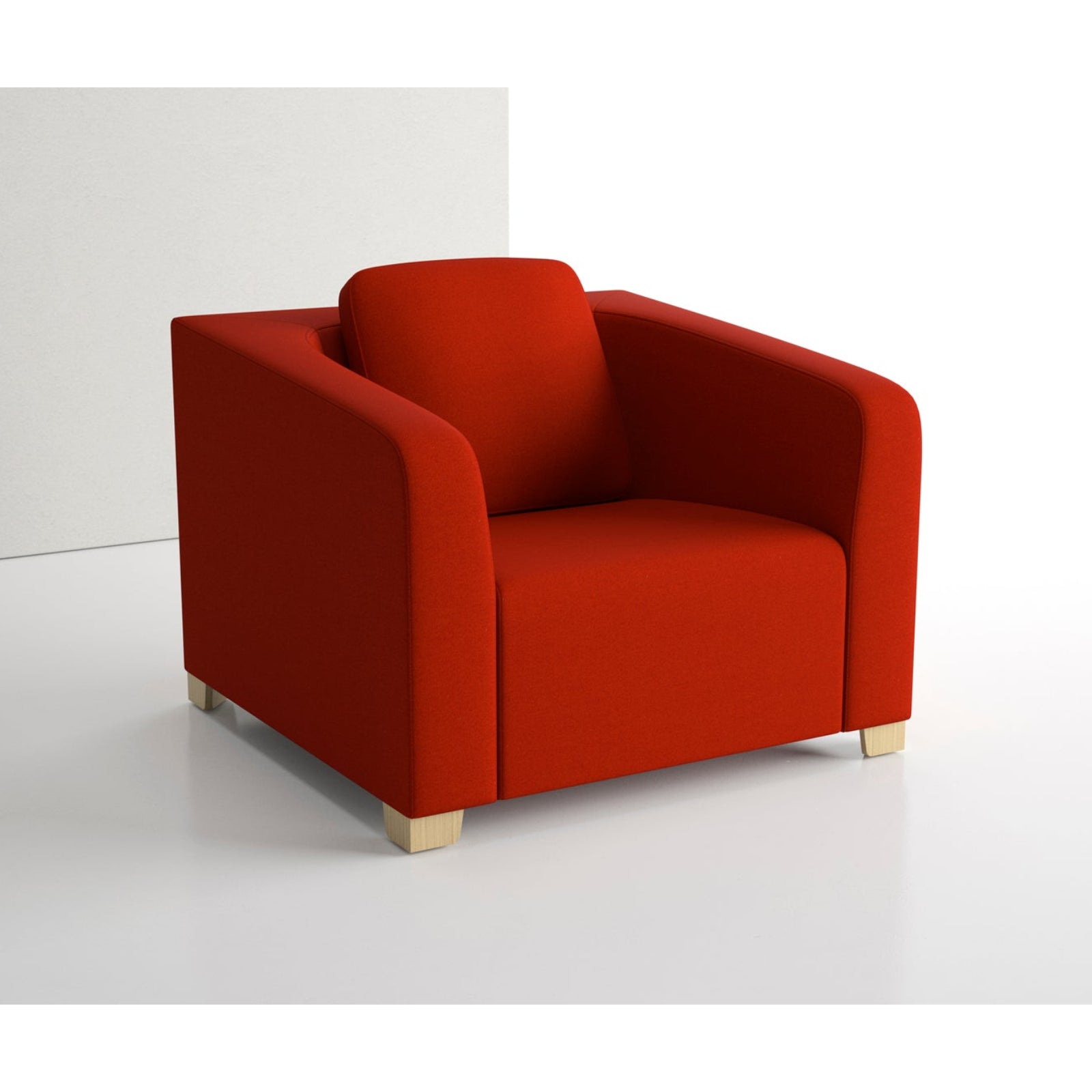 Red armchair on a white background