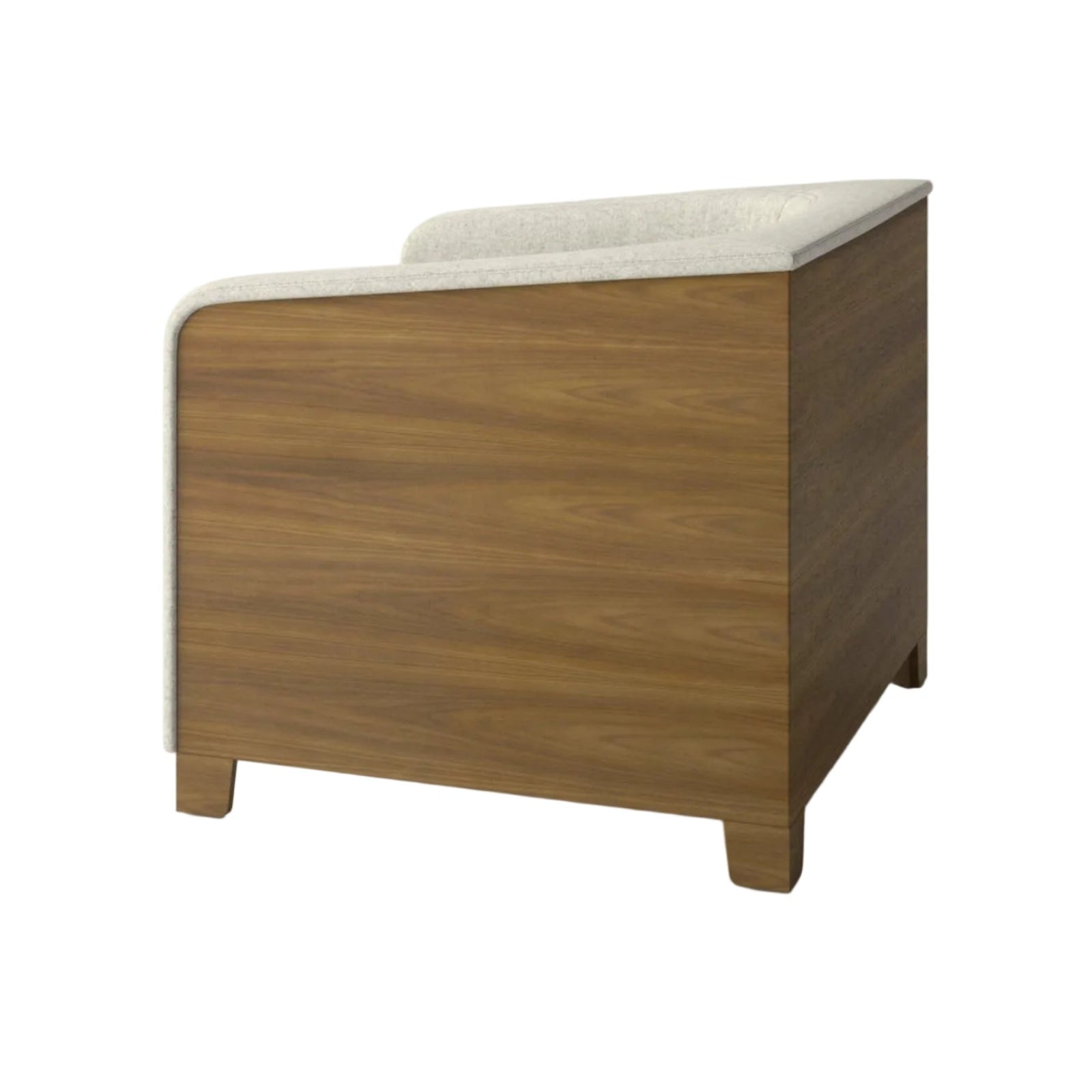 Wooden cabinet with marble top on a white background