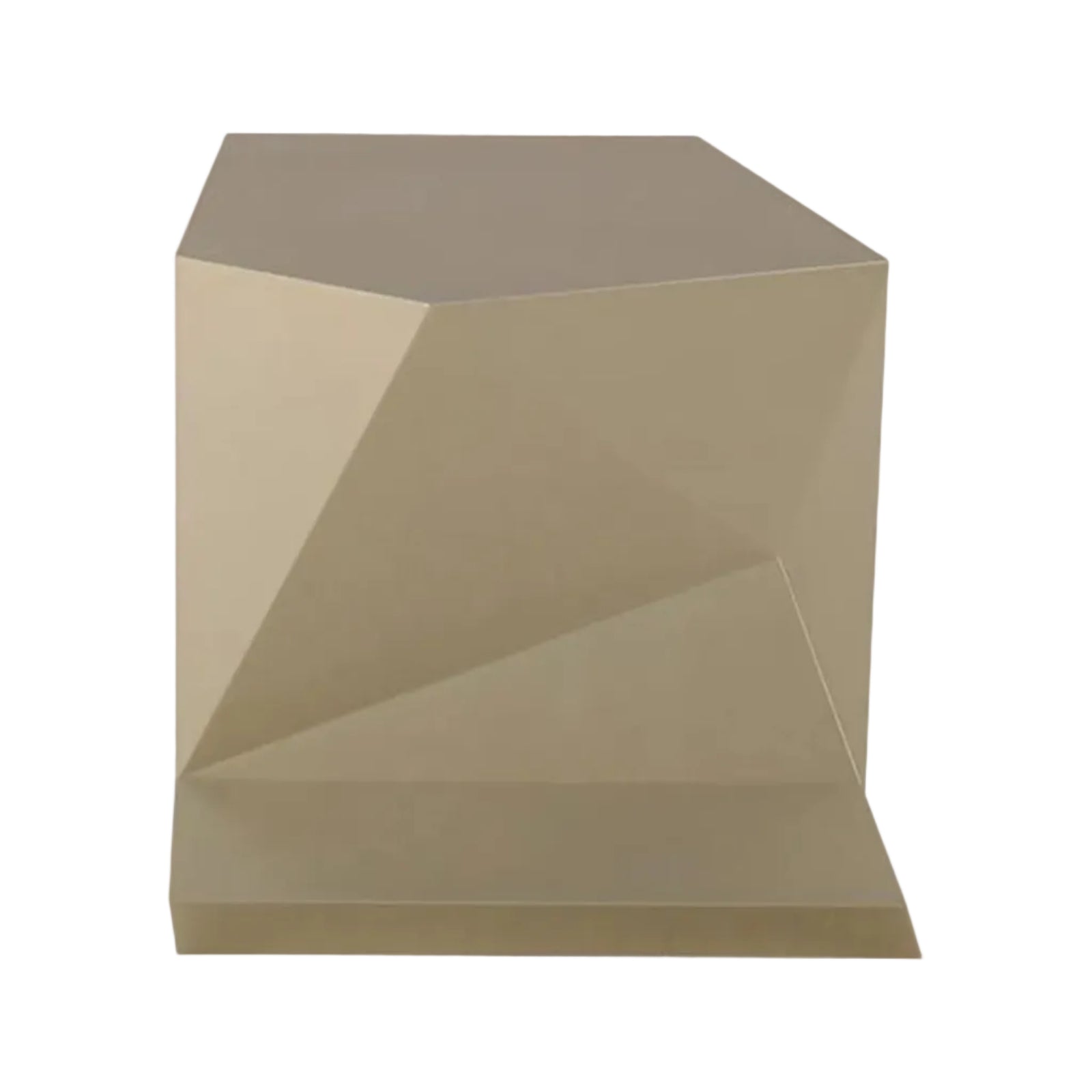 Geometric side table on a white background