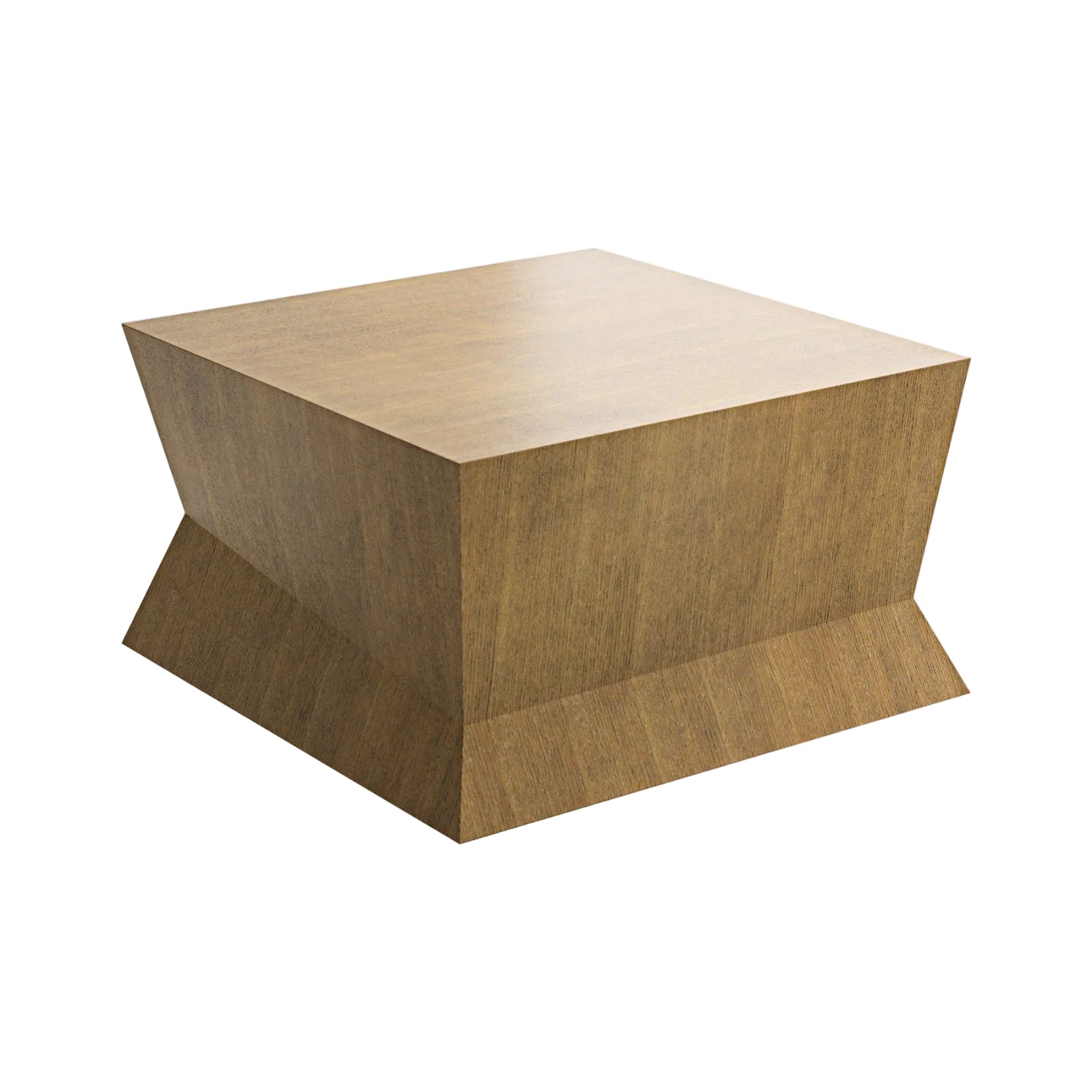 Wooden cube table on a white background